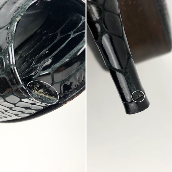 Stuart Weitzman Plainfield Snake-Embossed Peep-Toe Pump - Picture 16 of 16